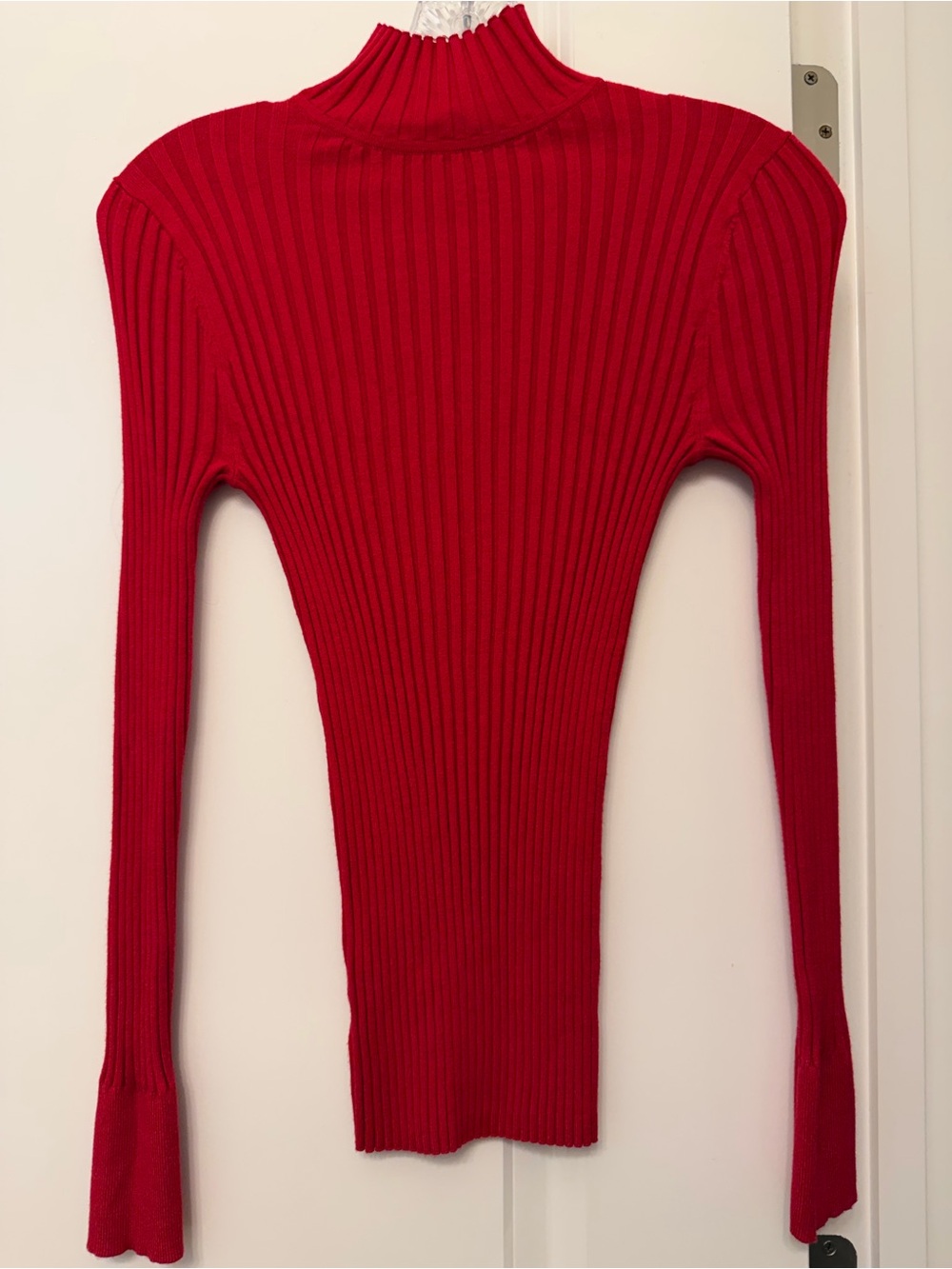 LOFT Red Ribbed Turtleneck Sweater